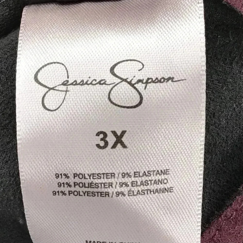 Women Jessica Simpson Ultrasuede Jacket 3X Asymmetrical Zip Colorblock Red Black - Picture 9 of 9